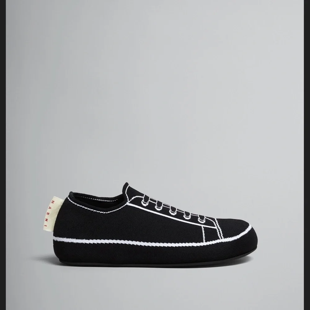 MARNI Intarsia Knit Printed Logo Sneakers Slip On Shoes EU 40 US Mens 7 Womens 9 - Picture 4 of 13